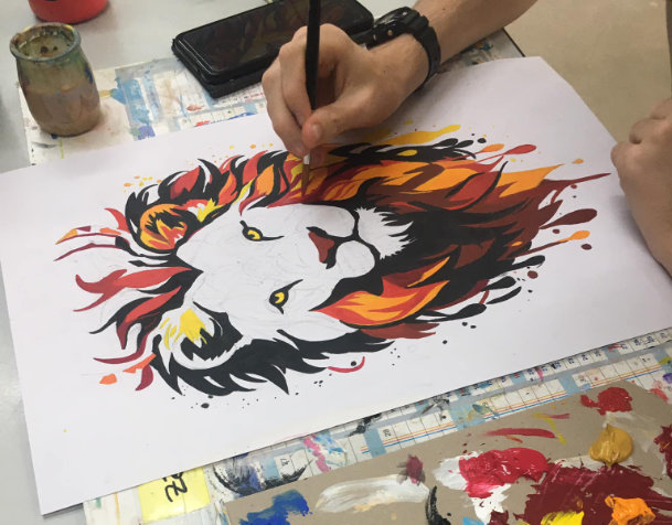 élève cours dessin