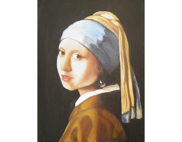 Huile travail de copie (Vermeer) [Cours adultes]