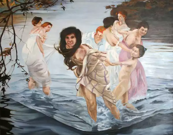 Copie Joyeux ébats - Chabas Huile sur toile 120 100 cm