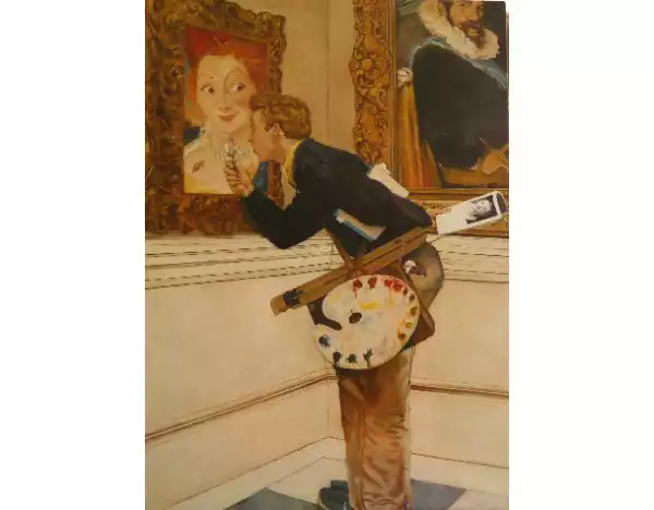 Copie Le critique d'art huile sur toile Rockwell 50x70 cm