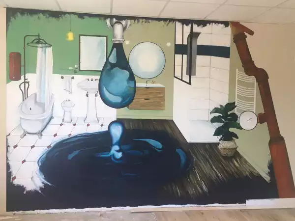 fresque murale Entreprise Renaud Chateaubriant