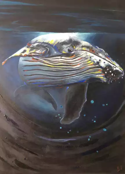La baleine huile sur toile 80-100 CM