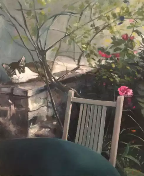 Le chat  huile sur toile 50 - 60 CM