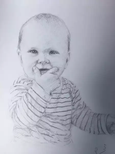 Portrait crayon papier sur canson 30 40 cm
