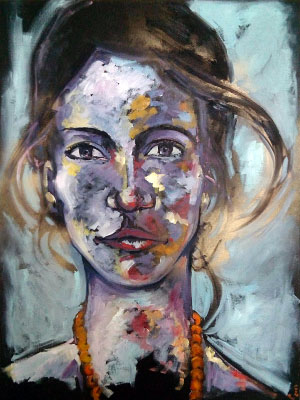 tableau peinture visage femme