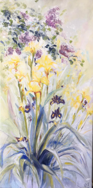Peinture iris huile sur toile